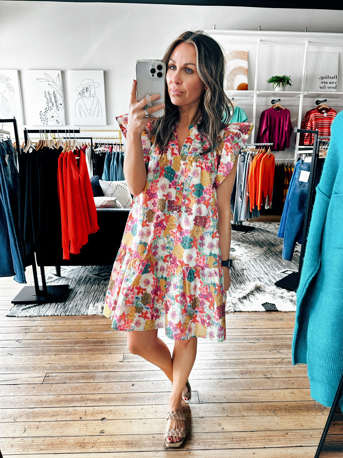 Front View. Trisha Fuchsia Summer Dress-Dresses & Rompers-VerClare Boutique