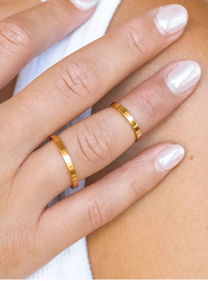 ALCO Staple Ring Gold-Size 9-Accessories-VerClare Boutique
