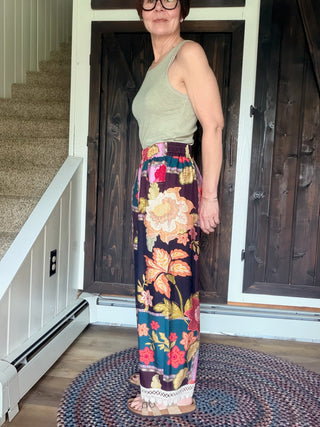 Celia Abstract Patchwork Print Pants - Pink Mix-BottomsCelia Abstract Patchwork Print Pants - Pink Mix | VerClare Boutique | Jenison MI -Abstract Patchwork Print Pants are a beautiful lightweight woven printed pant featuring a bold multi-color floral patchwork design, a comfortable elastic waistband, and delicate lace trim accents. Free US shipping from VerClare Boutique.-VerClare Boutique