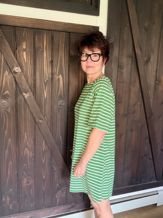 Mia Striped Woven Dress - Green Ivory-Dresses & RompersMia Striped Woven Dress - Green Ivory | VerClare Boutique-Shop the By Together Mia Striped Woven Dress in Green Ivory at VerClare Boutique. A breezy, relaxed-fit woven dress perfect for warm-weather styling. Free US shipping on eligible orders.-VerClare Boutique