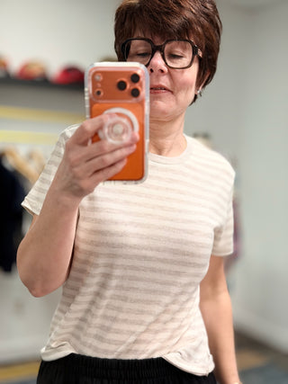 Tourist Striped Tee - Natural Heather