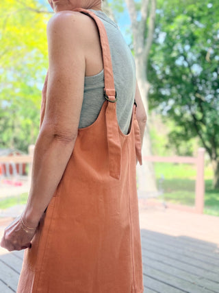 Rosie Wash Denim Mini Dress-Dresses & RompersRosie Acid Wash Denim Mini Dress – Washed Apricot | VerClare Boutique-Shop the Rosie Wash Denim Mini Dress in Washed Apricot. 100% cotton rigid denim, acid wash, adjustable straps, front pockets. Sizes S–L.-VerClare Boutique