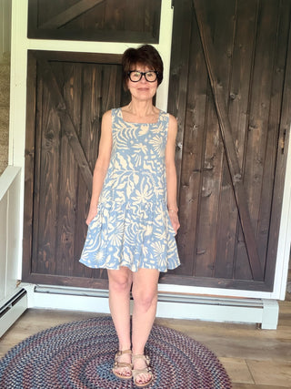 Palmetto Mini Dress-Dresses & RompersBy Together Palmetto Mini Dress - Blue/Cream | VerClare Boutique-Shop the By Together Palmetto Mini Dress in Blue/Cream. Rayon-linen blend, pockets, relaxed fit, not lined. Sizes S–L. -VerClare Boutique