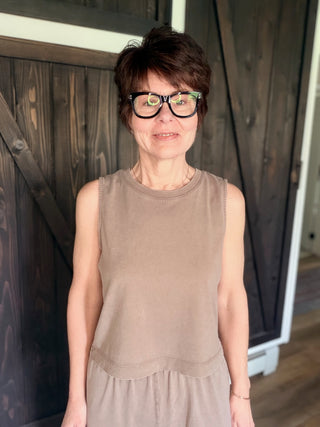 Sloane Jersey Muscle Tank - Perfectly Taupe