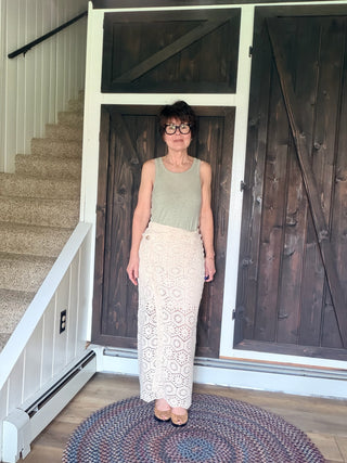 Raquel Lace Skirt - Natural-BottomsZ Supply Raquel Lace Maxi Skirt - Natural | VerClare Boutique-Shop the Z Supply Raquel Lace Skirt in Natural — 100% cotton lace, high-rise wrap front, fully lined maxi silhouette. Free US shipping on eligible orders.-VerClare Boutique