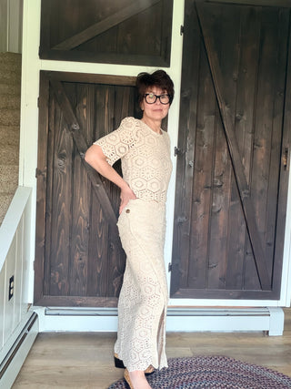 Raquel Lace Skirt - Natural-BottomsZ Supply Raquel Lace Maxi Skirt - Natural | VerClare Boutique-Shop the Z Supply Raquel Lace Skirt in Natural — 100% cotton lace, high-rise wrap front, fully lined maxi silhouette. Free US shipping on eligible orders.-VerClare Boutique