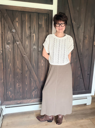 Ballast Crochet Top - White-Tops CasualBallast Crochet Top - White | VerClare Boutique | Jenison MI -The Z Supply Ballast Crochet Top is a beautiful rope yarn crochet knit short-sleeve top featuring all-over crochet detailing, a classic crew neckline, and a lightweight, textured feel. It fits true to size with a relaxed, flattering silhouette — perfect for layering, beach days, vacations, or everyday wear. Made from a soft cotton-blend rope yarn, this piece adds effortless texture while keeping your look br