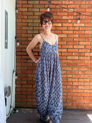 Taliah Boho Sleeveless Jumpsuit - Indigo-Dresses & RompersEE:SOME Taliah Boho Sleeveless Jumpsuit - Indigo | VerClare Boutique-Shop the EE:SOME Taliah Boho Sleeveless Jumpsuit in Indigo. 100% rayon, boho silhouette, flowy wide-leg, pull-on design, lightweight woven. Sizes S–L.-VerClare Boutique