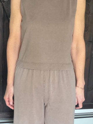 Scout Jersey Crop Flare Pant - Perfectly Taupe-BottomsScout Jersey Crop Flare Pant - Perfectly Taupe | VerClare Boutique | Jenison MI -The Z Supply Scout Jersey Crop Flare Pant is a beautiful cotton jersey knit cropped flare pant featuring a wide-leg flare silhouette, a comfortable elastic waistband, and a soft mineral wash finish. They fit true to size with a relaxed, flattering drape — perfect for casual days, travel, lounging, or everyday wear. Made from a midweight 100% cotton knit, this piece delivers 