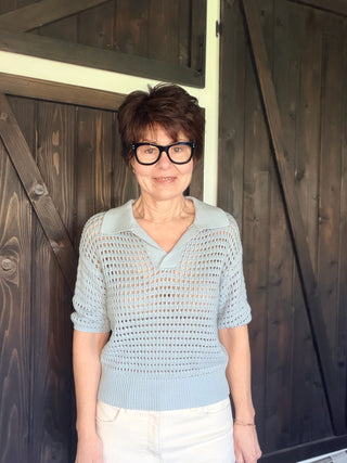 Crop Collar Sweater-ALL SALES FINAL-Tops-VerClare Boutique