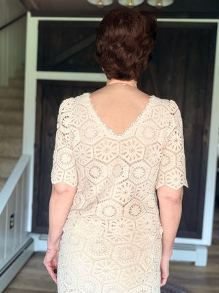 Raquel Lace Cropped Top - Natural-Tops CasualZ Supply Raquel Lace Cropped Top - Natural | VerClare Boutique-Shop the Z Supply Raquel Lace Cropped Top in Natural — 100% cotton lace, reversible button-front, V-neck cropped silhouette. Free US shipping on eligible orders.-VerClare Boutique