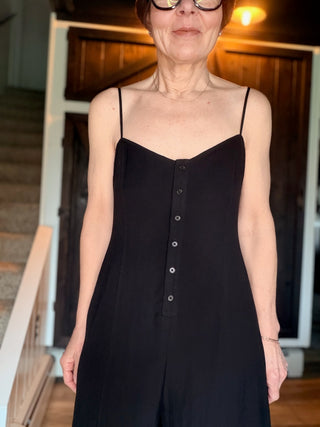 Sandpiper Romper - Black-Dresses & RompersZ Supply Sandpiper Romper – Black | VerClare Boutique-Shop the Z Supply Sandpiper Romper in Black. Lightweight cotton, V-neckline, button-front placket, smocked back & adjustable straps. Sizes XS–L.-VerClare Boutique