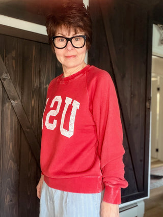 Jordan Long Sleeve USA - Red-SweatshirtsJordan Long Sleeve USA - Red | VerClare Boutique | Jenison MI -Shop the Thread & Supply Jordan USA Sweatshirt in Red. Featuring a distressed vintage graphic and soft raglan fit, it’s the ultimate cool, casual staple. Free US shipping on eligible orders. -VerClare Boutique