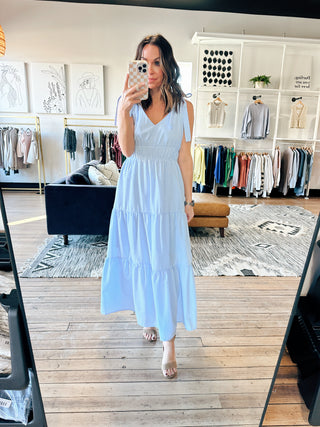 Anna Striped Tiered Maxi Dress - Light Blue-Dresses & RompersHarper Two Piece Set-Blush | VerClare Boutique | Chenoa, IL-Women's Blush Lounge Set. Available in sizes: S, M, L. 60% Cotton, 40% Polyester. Free US shipping on all eligible orders. Located in Chenoa, Illinois.-VerClare Boutique