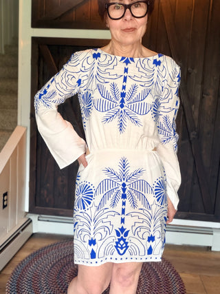 Tahina Palm Mini Dress - Nautical-Dresses & RompersZ Supply Tahina Palm Mini Dress – Nautical | VerClare Boutique-Shop the Z Supply Tahina Palm Mini Dress in Nautical — airy rayon blend, palm print, boat neckline, side cut-outs, mini length. Free US shipping on eligible orders.-VerClare Boutique
