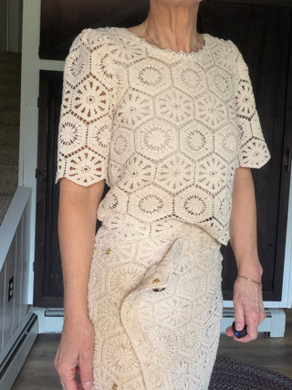 Raquel Lace Skirt - Natural-BottomsZ Supply Raquel Lace Maxi Skirt - Natural | VerClare Boutique-Shop the Z Supply Raquel Lace Skirt in Natural — 100% cotton lace, high-rise wrap front, fully lined maxi silhouette. Free US shipping on eligible orders.-VerClare Boutique
