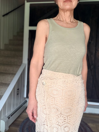 Raquel Lace Skirt - Natural-BottomsZ Supply Raquel Lace Maxi Skirt - Natural | VerClare Boutique-Shop the Z Supply Raquel Lace Skirt in Natural — 100% cotton lace, high-rise wrap front, fully lined maxi silhouette. Free US shipping on eligible orders.-VerClare Boutique