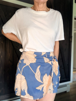 Lorna Bloom Floral Mini Skirt - Lake Blue-BottomsLorna Bloom Floral Mini Skirt- Lake Blue | VerClare Boutique | Jenison MI -Z Supply Lorna Bloom Floral Mini Skirt is a beautiful textured voile woven mini skirt featuring an allover floral print, a flattering wrap-inspired front, and a fixed tie detail at the waist. Free US shipping on eligible orders. Chenoa, Illinois-VerClare Boutique