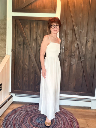 Bayside Midi Dress - White-Dresses & RompersZ Supply Bayside Midi Dress - White | VerClare Boutique-Shop the Z Supply Bayside Midi Dress in White. Smocked bodice, square neckline, fully lined midi skirt. Sizes XS–L. Free US shipping on eligible orders.-VerClare Boutique