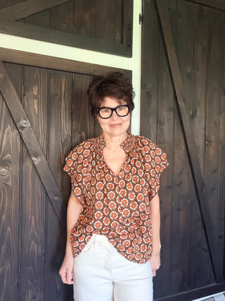 Sophia Flutter Sleeve-Tops Basic PrintSophia Flutter Sleeve Top | VerClare Boutique-Shop the Sophia Flutter Sleeve Top by Bucketlist at VerClare Boutique. A lightweight, feminine flutter sleeve top perfect for effortless warm-weather styling.-VerClare Boutique