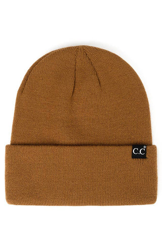 C.C Solid Cuff Beanie Hat-Stocking Stuffers-VerClare Boutique