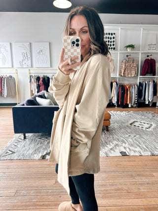 Gabriella French Terry Cardigan-SweatersGabriella French Terry Cardigan – Soft Beige | VerClare Boutique | Chenoa, IL-Soft beige French terry cardigan with an oversized fit and deep pockets. Comfy, lightweight, and perfect for layering. Free US shipping from VerClare Boutique.-VerClare Boutique