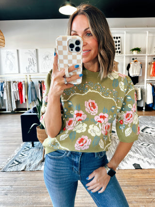 Greta Floral Sweater-Sweaters-VerClare Boutique