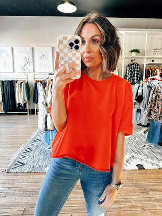 Front View. Poppy Twist Cuff Top-Tops Casual-VerClare Boutique