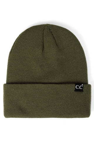 C.C Solid Cuff Beanie Hat-Stocking Stuffers-VerClare Boutique