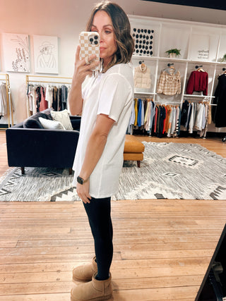 Brinley Cotton Boyfriend Tee-2 Colors-Tops Basic Solid-VerClare Boutique