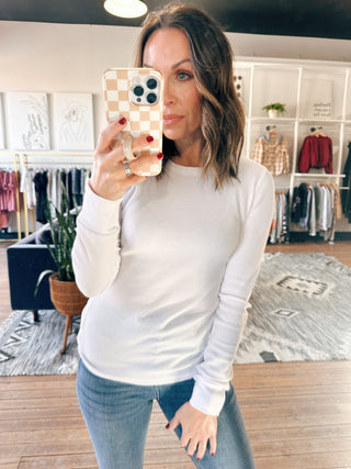 Vienna Thermal Knit Top-9 Colors-Tops Basic Solid-VerClare Boutique