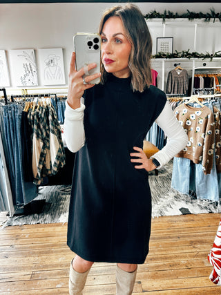 Black View. Tinsel Sleeveless Knit Dress-2 Colors-Dresses & Rompers-VerClare Boutique