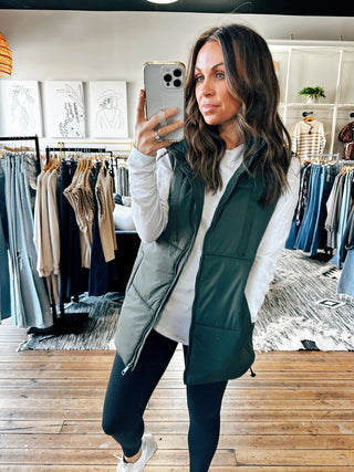 Olive View. Olivia Puffer Vest-2 Colors-Jackets & Kimonos-VerClare Boutique