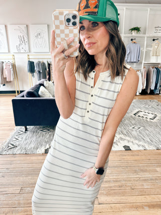 Eileen Dress - Off White/Navy-Dresses & RompersEileen Dress - Off White/Navy | VerClare Boutique | Chenoa, IL-VerClare Boutique