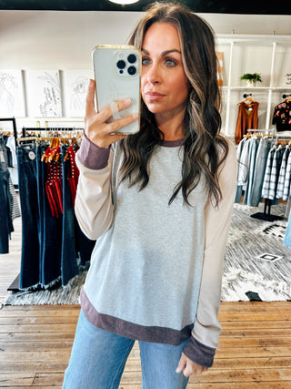 Grey View. Hanna Ribbed Crew Neck-2 Colors-Tops basic solid-VerClare Boutique