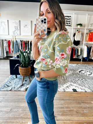 Greta Floral Sweater-Sweaters-VerClare Boutique