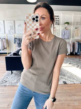 Renae Rib Short Sleeve Top - 3 Colors-Tops Basic SolidZ-Supply Renae Rib Short Sleeve Top-3 Colors | VerClare Boutique | Chenoa, IL-Shop the Z-Supply Renae Rib Short Sleeve Top-3 Colors. Available now at VerClare Boutique! | VerClare Boutique | Chenoa, IL-VerClare Boutique