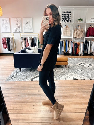 Brinley Cotton Boyfriend Tee-2 Colors-Tops Basic Solid-VerClare Boutique