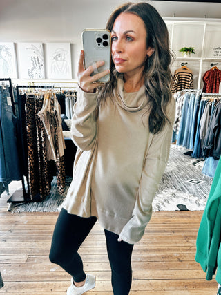 Taupe View. Vera Knit Top-3 Colors-Tops Basic Solid-VerClare Boutique