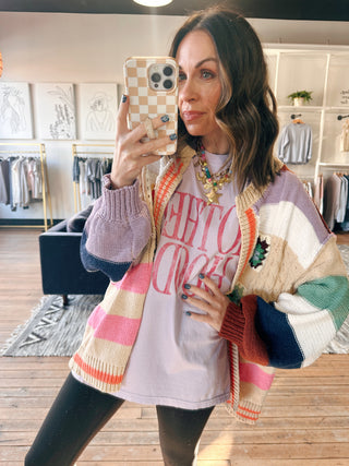 Motherhood Graphic Tee - Lilac/Pink-Tops Basic PrintMotherhood Graphic Tee – Lilac/Pink | VerClare Boutique | Chenoa, IL-Shop the Motherhood Graphic Tee in lilac and pink at VerClare Boutique. A soft, feel-good graphic tee that’s easy to style for everyday wear.-VerClare Boutique