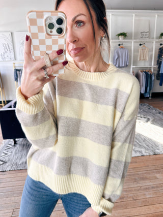 Cirrus Cozy Stripe Sweater - Sunnyside-SweatersZ-Supply Cirrus Stripe Sweater-Sunnyside | VerClare Boutique | Chenoa, IL-Shop the Z-Supply Cirrus Stripe Sweater-Sunnyside. Available now at VerClare Boutique! | VerClare Boutique | Chenoa, IL-VerClare Boutique