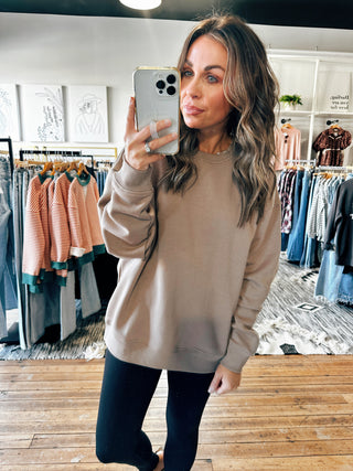 Toast View. Oversized Fleece Sweatshirt-4 Colors-Jackets & Kimonos-VerClare Boutique