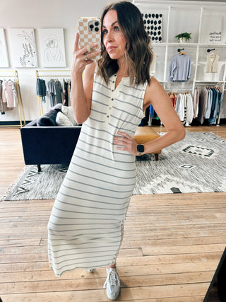 Eileen Dress - Off White/Navy-Dresses & RompersEileen Dress - Off White/Navy | VerClare Boutique | Chenoa, IL-VerClare Boutique