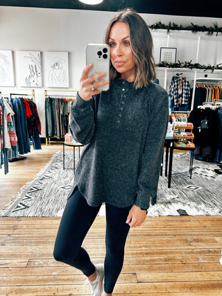 Black View. Ashley Snap Henley Sweater - 5 Colors-Sweaters-VerClare Boutique