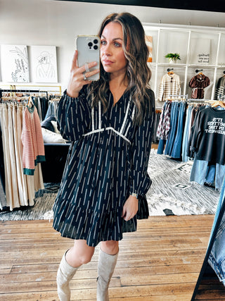 Ada Striped Mini Dress-Dresses & Rompers-VerClare Boutique