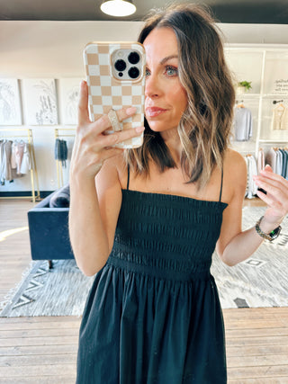 Cornelia Poplin Maxi Dress - Black