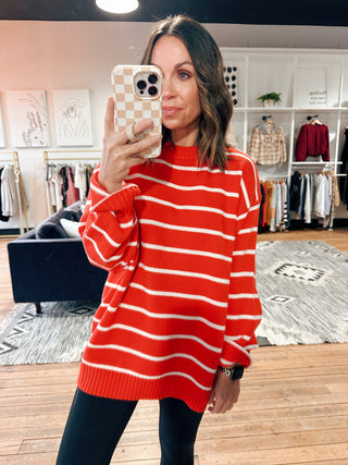 Isabelle Oversized Striped Sweater-Sweaters-VerClare Boutique