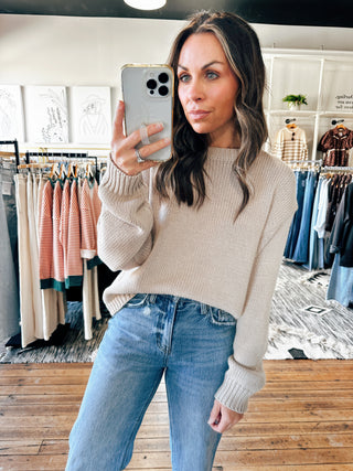 Stone Dropped Knit Sweater-Sweaters-VerClare Boutique