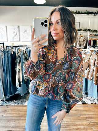 Taryn V-Neck Blouse-Tops Casual-VerClare Boutique