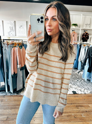 Front View. Heather Mustard Sweater-Sweaters-VerClare Boutique